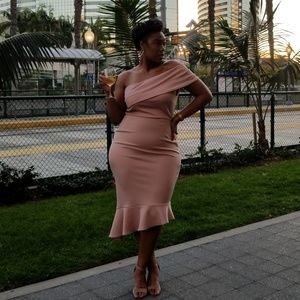 Off the shoulder blush dress